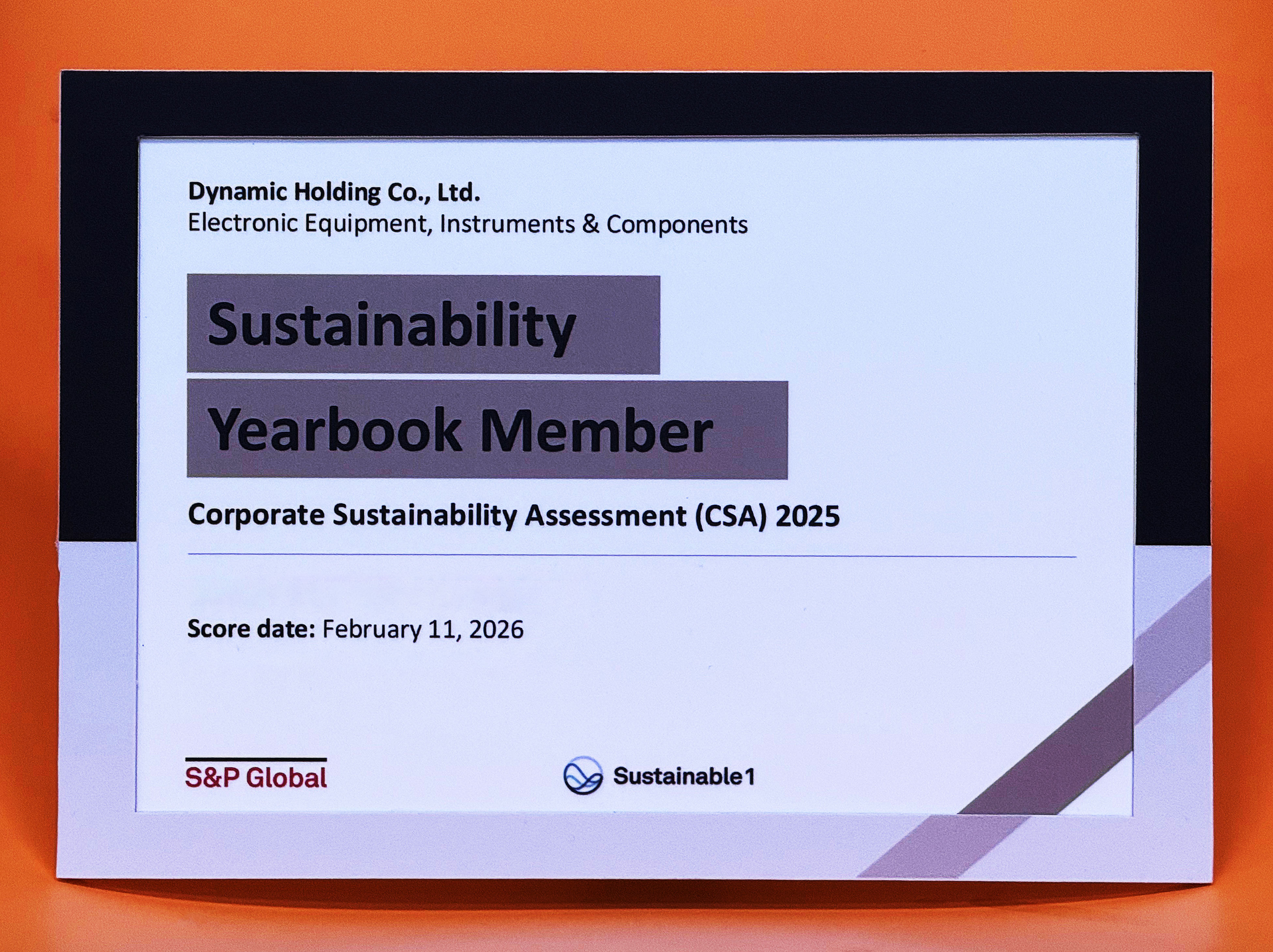 S&P Global Sustainability Yearbook for Two Consecutive Years